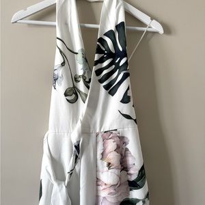 White floral jumpsuit